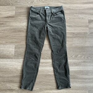 Ann Taylor Loft Curvy Skinny Corduroy Pants Women's 26/2 Green Casual Work